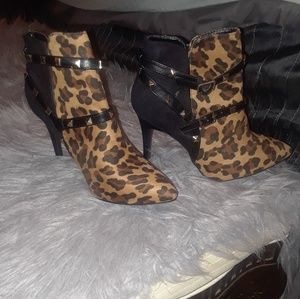Animal print ankle boots